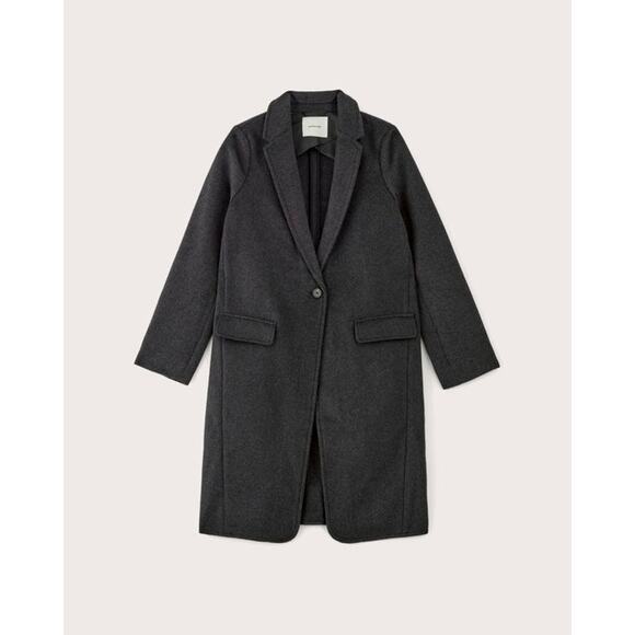 NWT Everlane Women's The Topcoat in Wool in Dark Charcoal Melange size XL - Picture 3 of 8